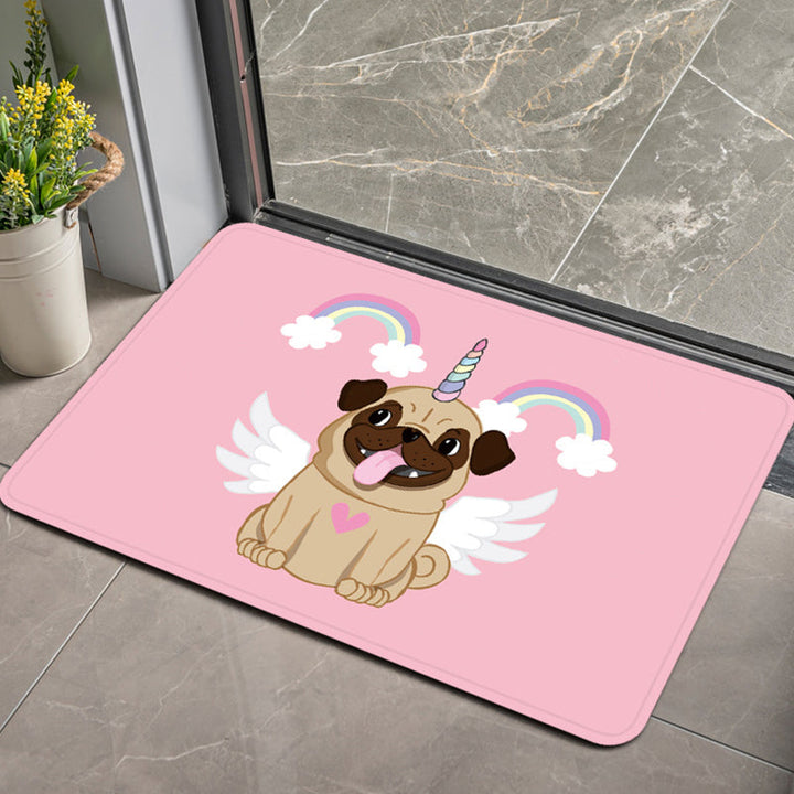 BowLift | Stylish Children's Rug in Pink and Purple Animal Swan Dog Bear Pattern Rug Polyester Pet-Friendly Carpet for Children's Room