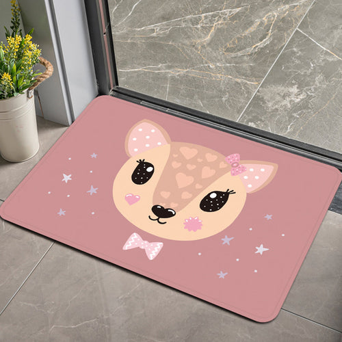 BowLift | Stylish Children's Rug in Pink and Purple Animal Swan Dog Bear Pattern Rug Polyester Pet-Friendly Carpet for Children's Room