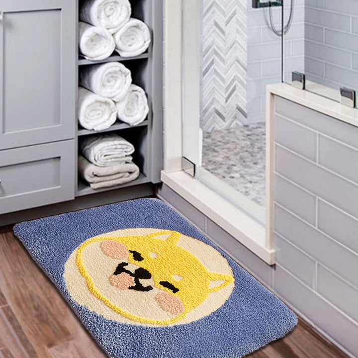 BowLift | Green Children's Room Rug Kids Animal Dog Circle Pattern Area Rug Polyester Non-Slip Background Carpet