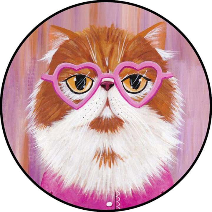 BowLift | Casual Kids Rug in Pink and Blue Animal Cat Pattern Rug Polyester Stain Resistant Non-Slip Rug for the Children's Room