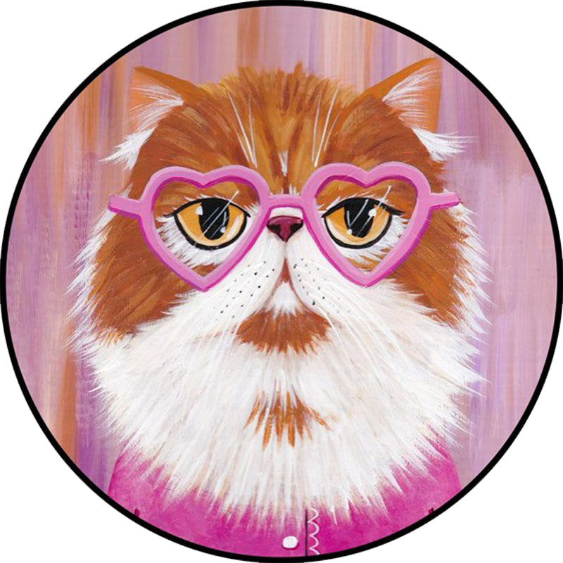 BowLift | Casual Kids Rug in Pink and Blue Animal Cat Pattern Rug Polyester Stain Resistant Non-Slip Rug for the Children's Room