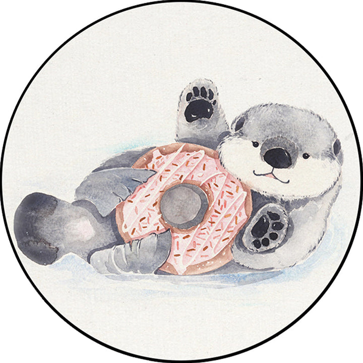 BowLift | Children's Room Rug in White Animal Fox Koala Alpaca Print Rug Polyester Pet Friendly Washable Area Rug