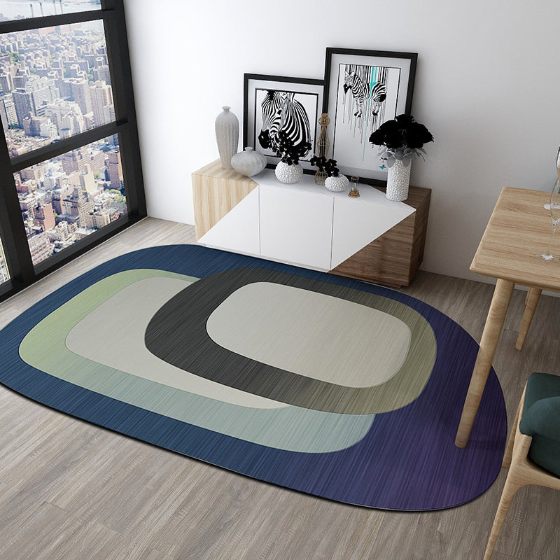 BowLift | Irregular Bedroom Rug in Green and Pink Modern Color Block Arch Pattern Area Rug Polyester Washable Carpet