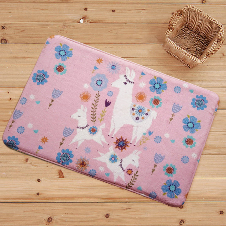 BowLift | Blue and Black Children's Room Rug Animal Alpaca Pattern Carpet Polyester Stain Resistant Rug