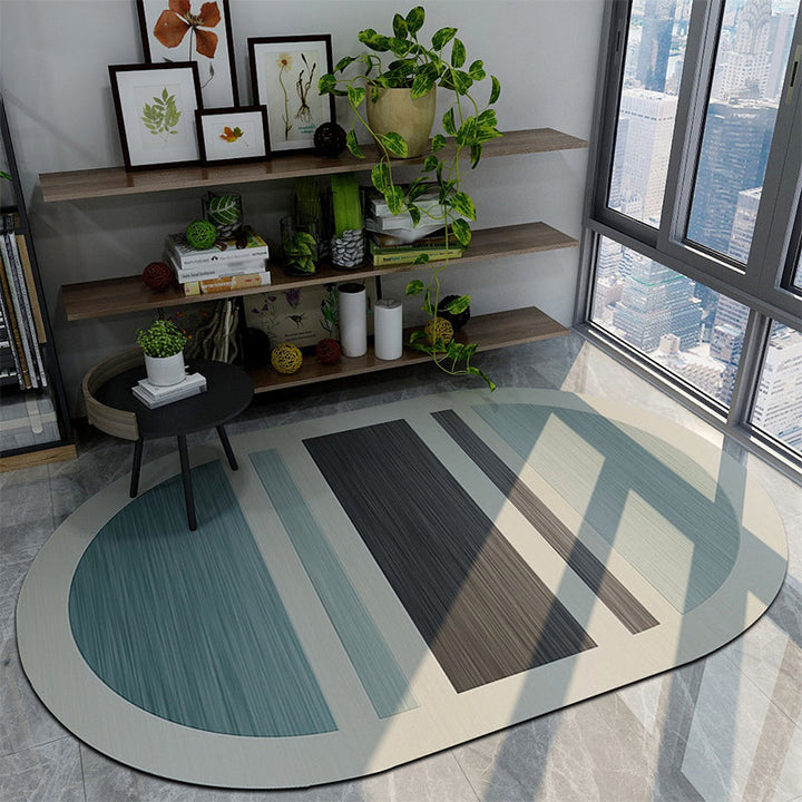 BowLift | Modern Living Room Irregular Carpet Colorful Block Pattern Carpet Polyester Pet-Friendly Carpet