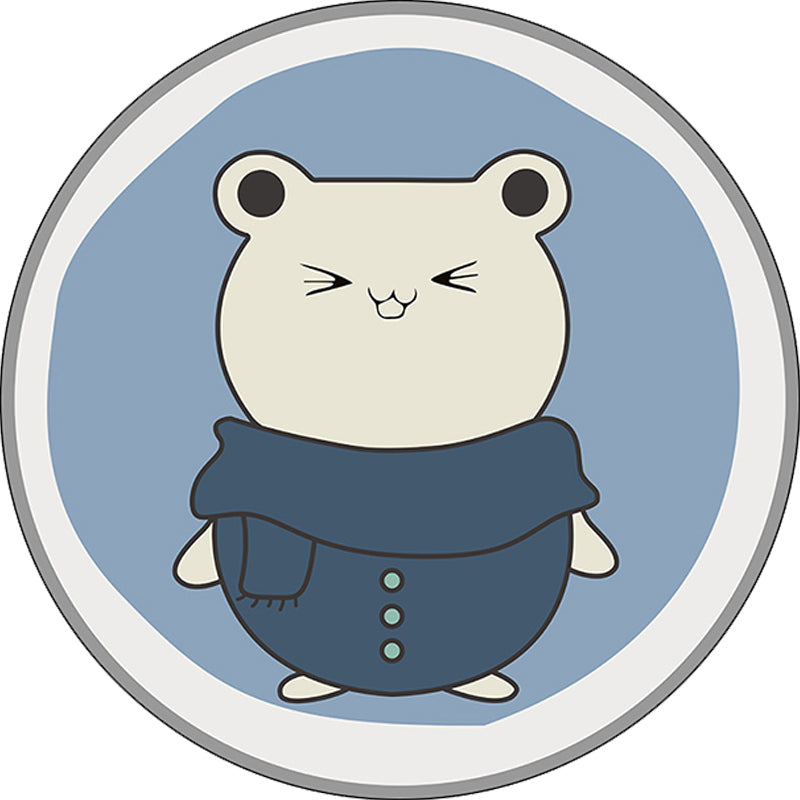 BowLift | Blue Kids Rug | Kids Animal Hamster Pattern Area Rug Polyester Stain Resistant Carpet