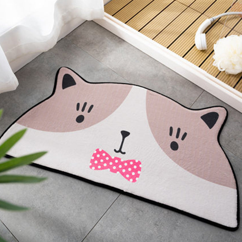 BowLift | Children Children's Room Irregular Rug in Pink and Orange Animals Tiger Lion Rabbit Print Rug Polyester Stain-resistant Area Rug