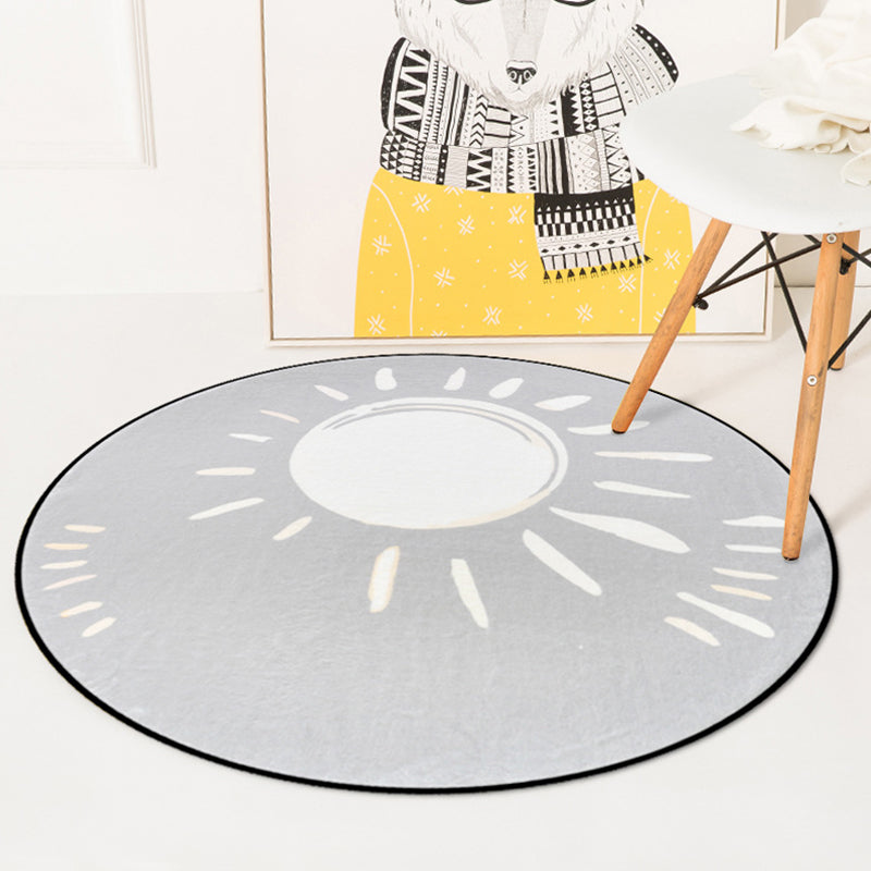 BowLift | Simple children's dress in pink and blue fairy tale rainy sunset moon pattern rug polyester washable carpet for children's room