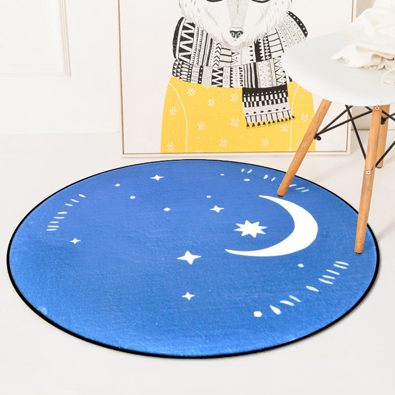 BowLift | Simple children's dress in pink and blue fairy tale rainy sunset moon pattern rug polyester washable carpet for children's room