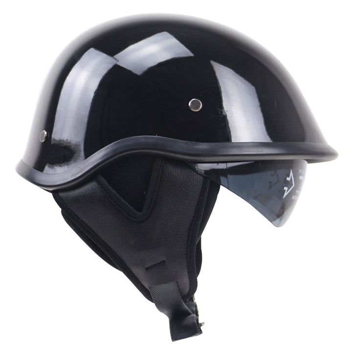 Classic Half-Shell Motorcycle Helmet with Visor Bowlift