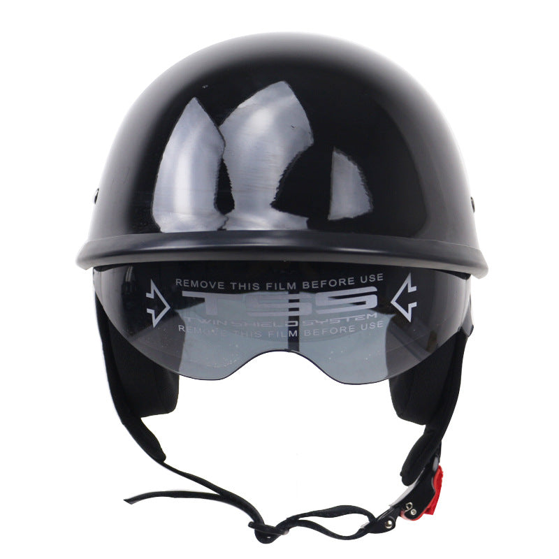 Classic Half-Shell Motorcycle Helmet with Visor Bowlift