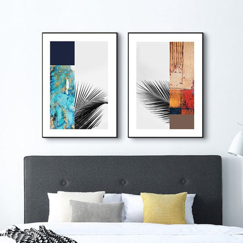 BowLift | Multicolored abstract canvas print tropical textured wall art for home