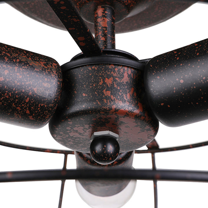 BowLift | Weathered Copper Wall Lamp with Cage Shade Antique Style Wrought Iron 3 Lights Indoor Wall Lighting