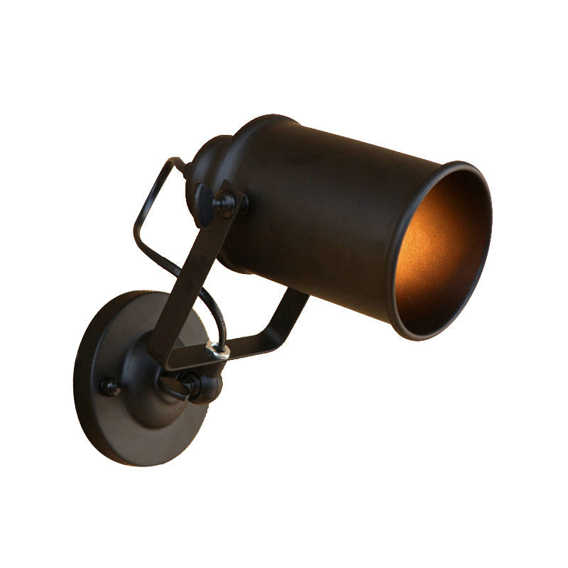 BowLift | Cylinder Metallic Wall Light Antique Style 1 Light Living Room Wall Mounted Light in Black/Rust