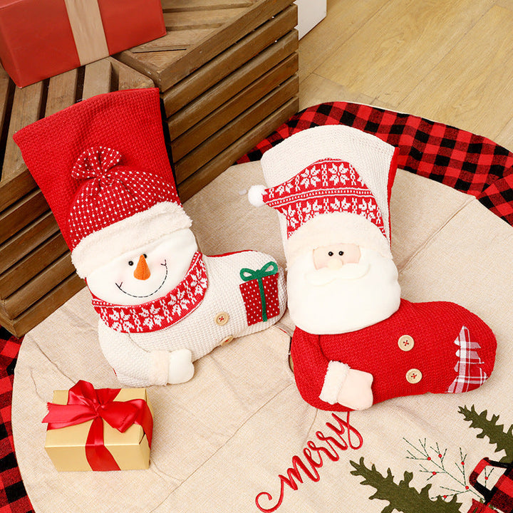 BowLift | Large Red White Knitted Christmas Stocking