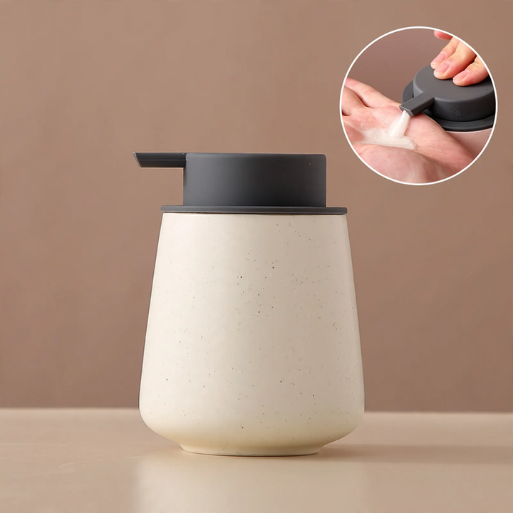 Ceramic soap dispenser with pump