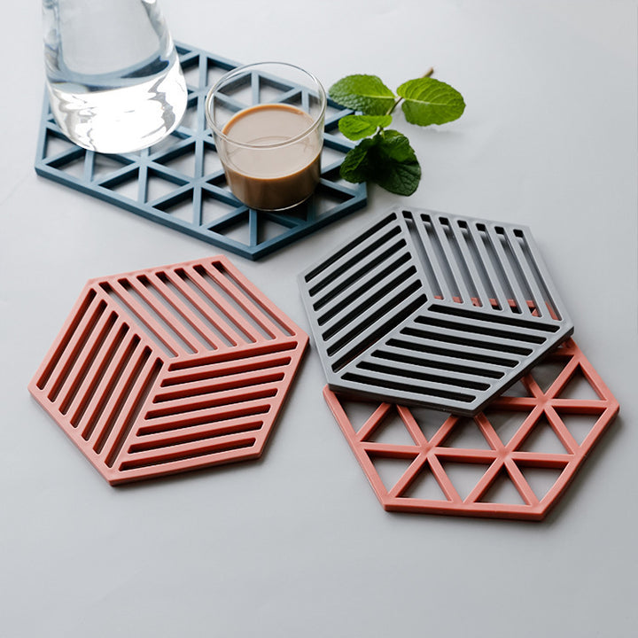 Unisex Silicone Coaster with Modern Geometric Design Bowlift