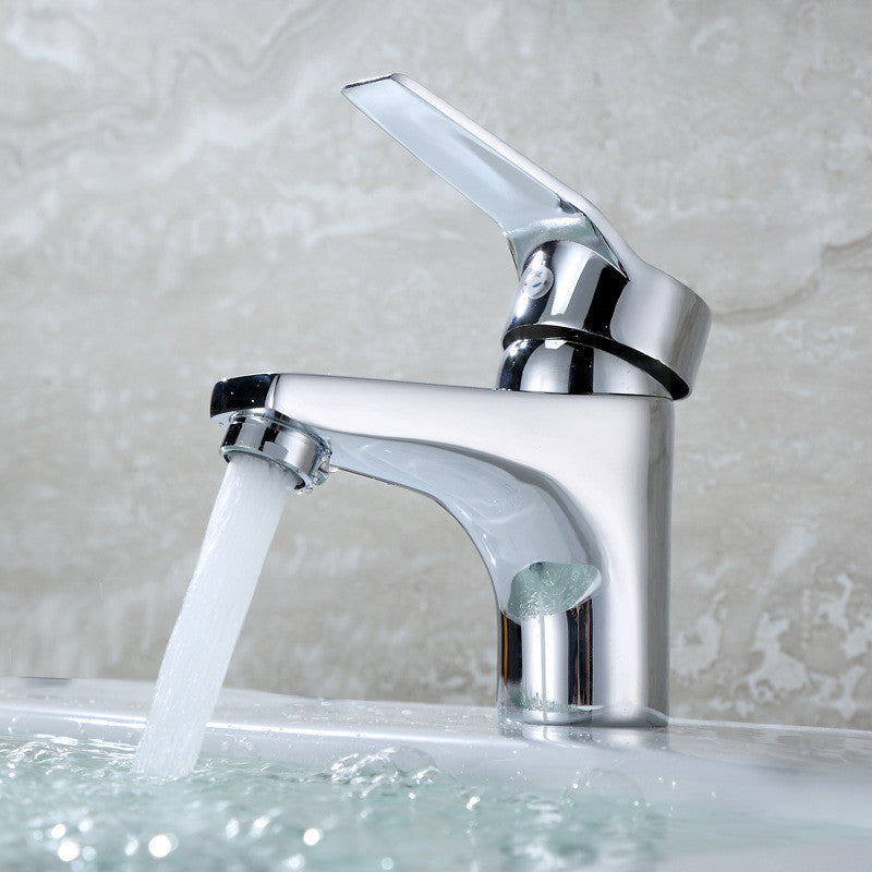Single-Handle Deck-Mount Basin Faucet with Ceramic Cartridge Bowlift