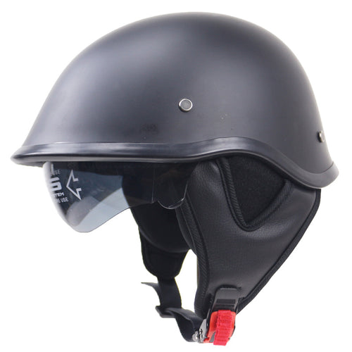 Classic Half-Shell Motorcycle Helmet with Visor Bowlift