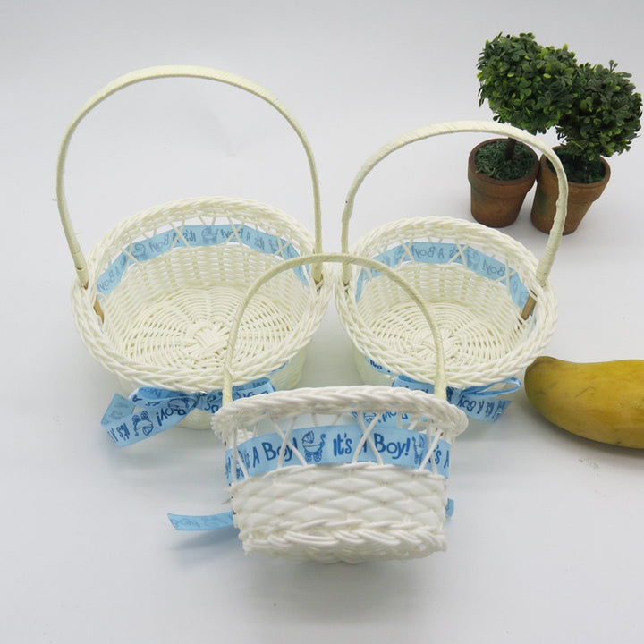 Baby Shower Decorative Woven Basket Bowlift