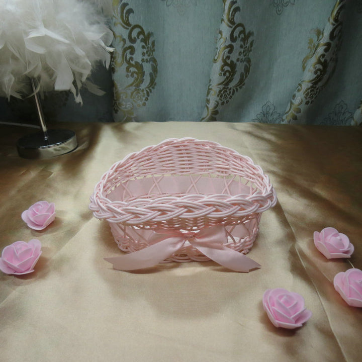 Ladies decorative storage basket with bow accent Bowlift