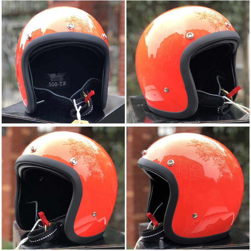 Retro Open-Face Motorcycle Helmet Bowlift