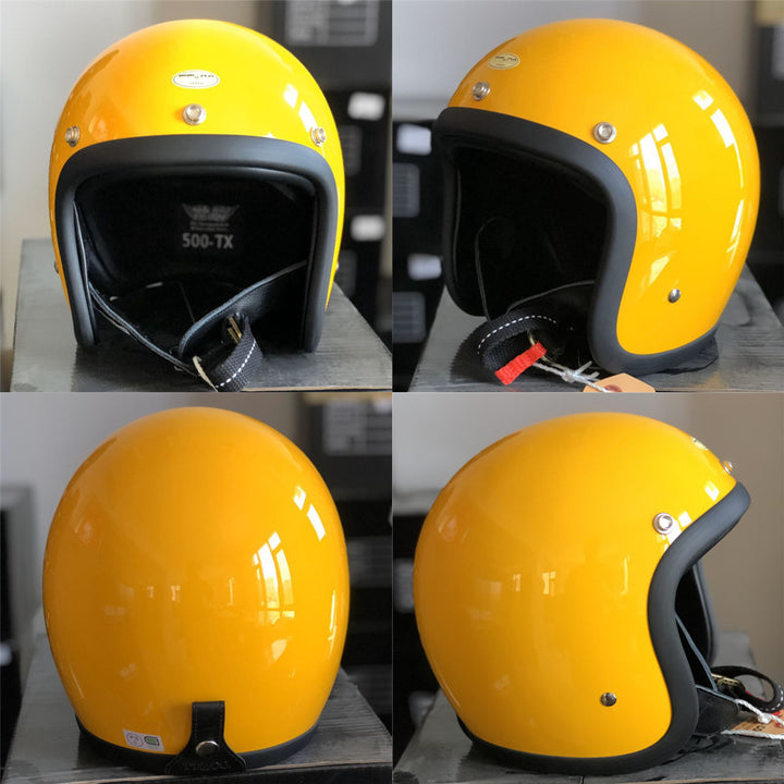 Retro Open-Face Motorcycle Helmet Bowlift