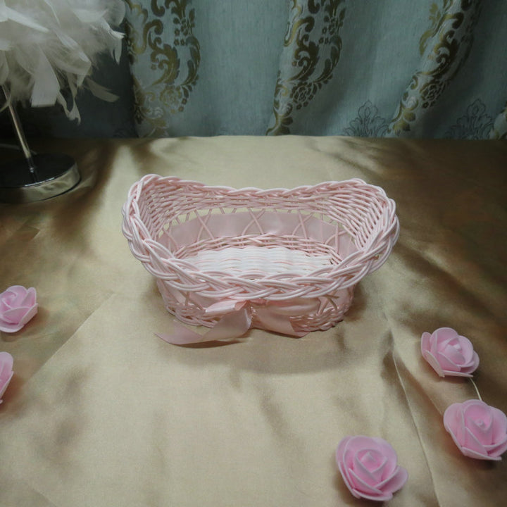 Ladies decorative storage basket with bow accent Bowlift