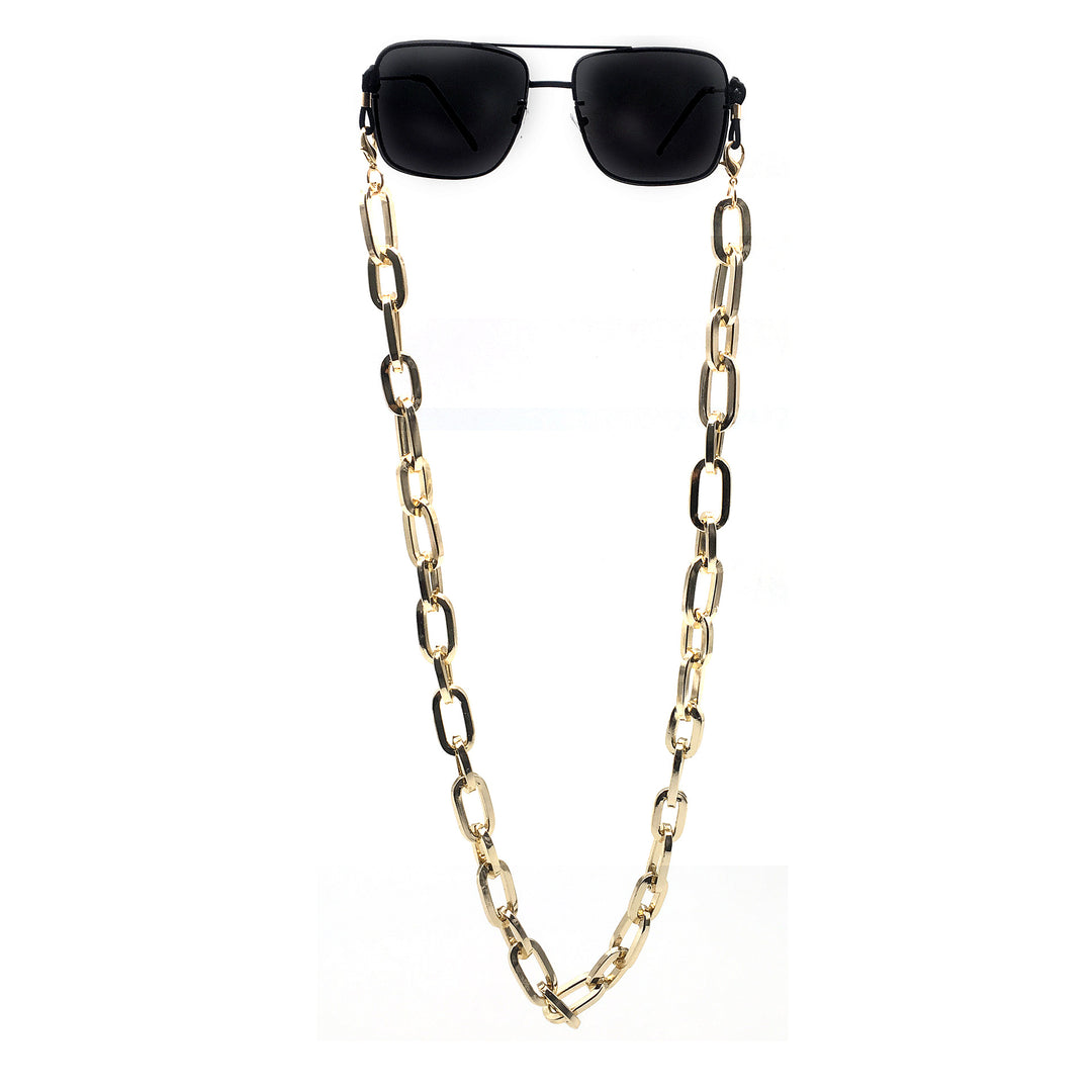 Fashion-Forward Metallic Eyewear Chain Bowlift