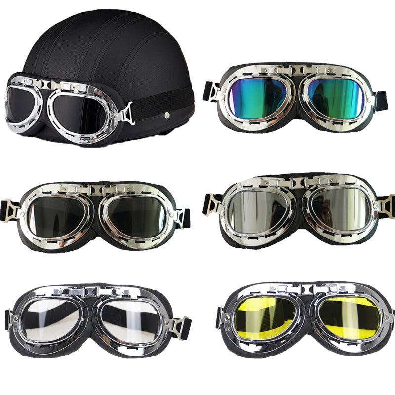 Vintage-Style Protective Riding Goggles Bowlift