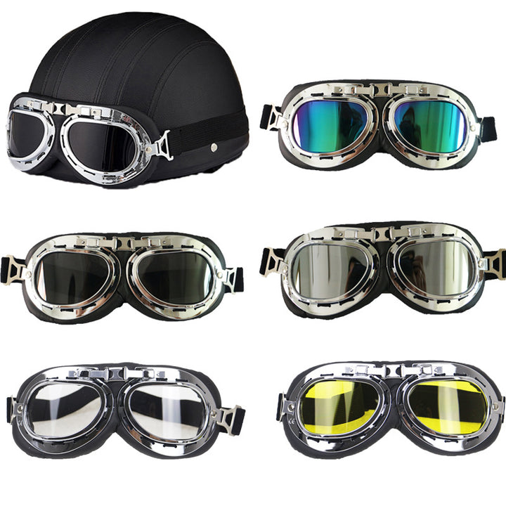 Vintage-Style Protective Riding Goggles Bowlift