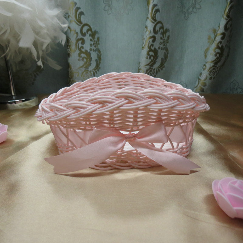 Ladies decorative storage basket with bow accent Bowlift