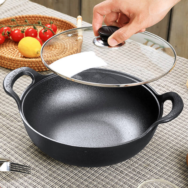 CastePrima Pan - Durable Non-stick & Wooden Lid Bowlift