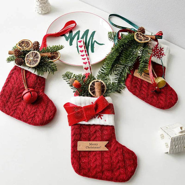 BowLift | Christmas Decoration Knitted Christmas Stockings Scene Layout