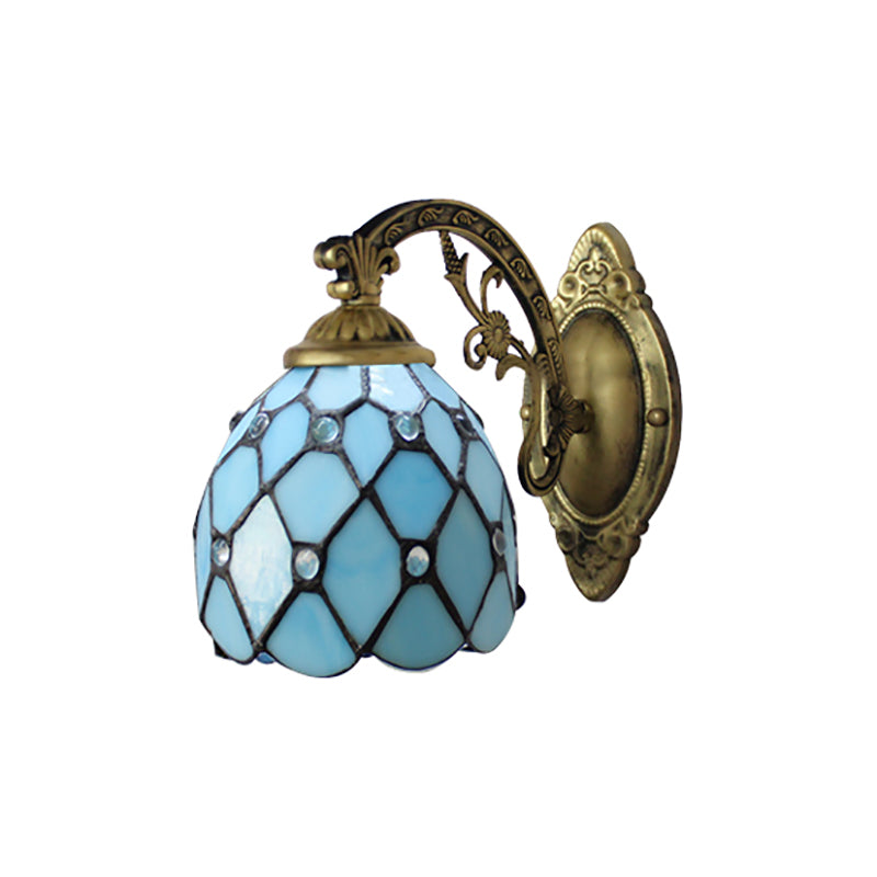 BowLift | Vintage Dome Wall Lamp Combined Glass One Light Mini Wall Lamp in Brass