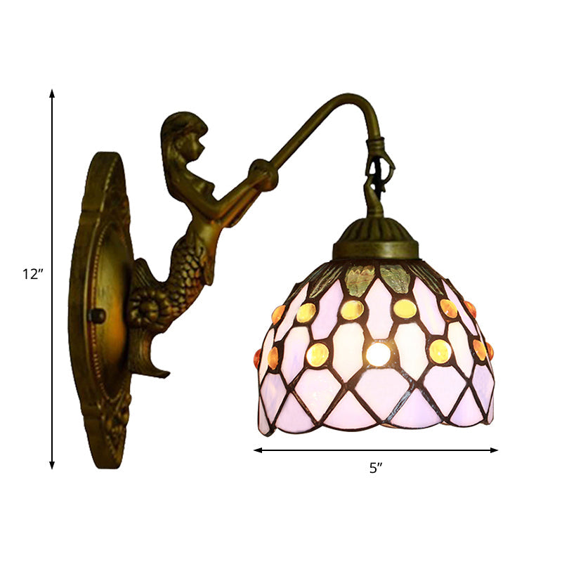BowLift | Vintage Dome Wall Lamp Combined Glass One Light Mini Wall Lamp in Brass