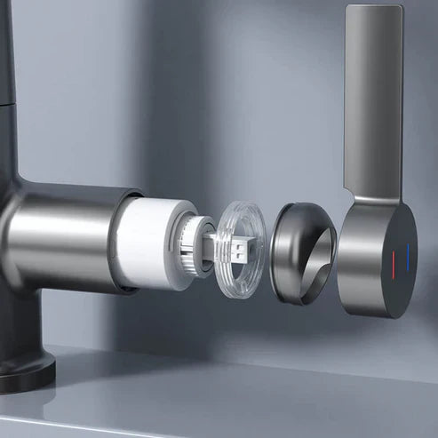 BowLift | WaterMaster Flexible LED Kitchen & Bathroom Faucet – 360° Swivel, Pull-Out Hose & 5 Spray Modes