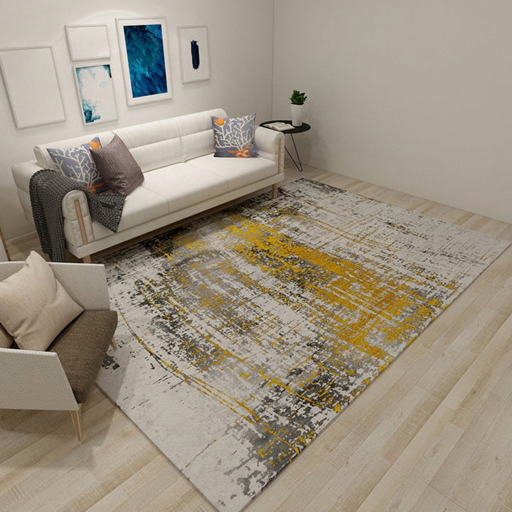 Modern living room rug in pink and white abstract stripe pattern rug polyester stain-resistant rug | Bowlift