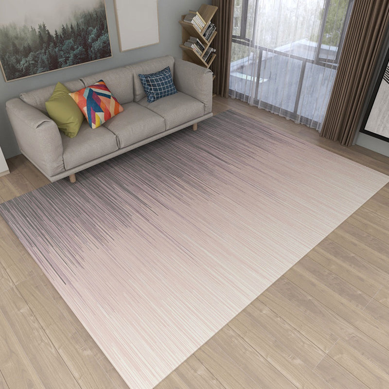 Modern living room rug in pink and white abstract stripe pattern rug polyester stain-resistant rug | Bowlift