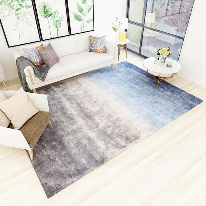 Modern living room rug in pink and white abstract stripe pattern rug polyester stain-resistant rug | Bowlift
