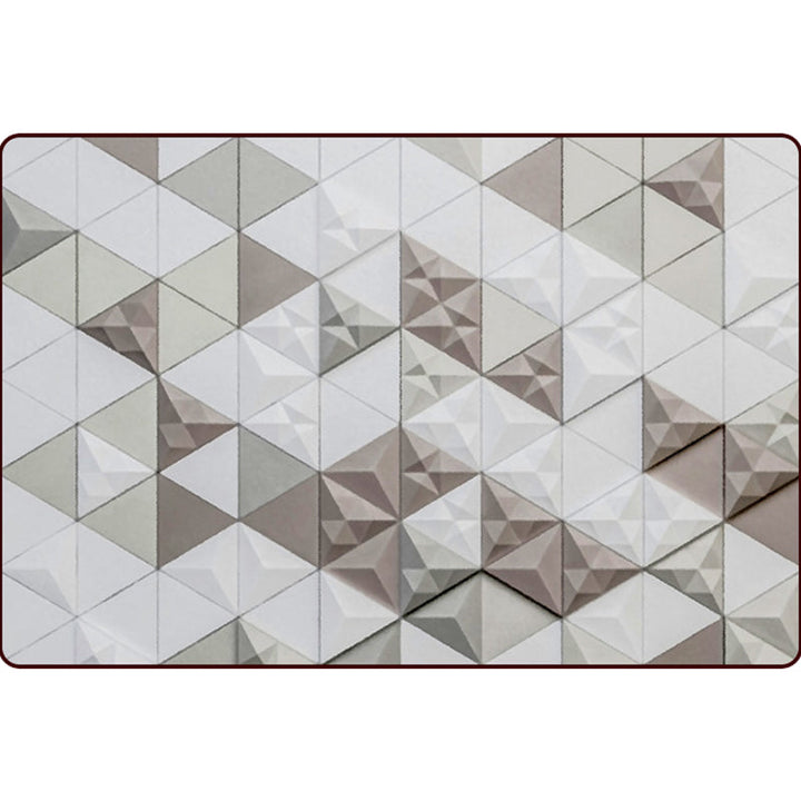 Modern living room rug in gray geometric triangle print rug polyester machine washable rug for the area | Bowlift