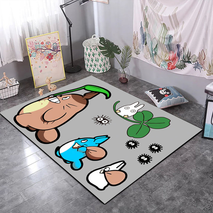 BowLift | Casual Kids Rug in Black and Gray Animal Tiger Deer Pattern Rug Polyester Pet-Friendly Rug for the Children's Room