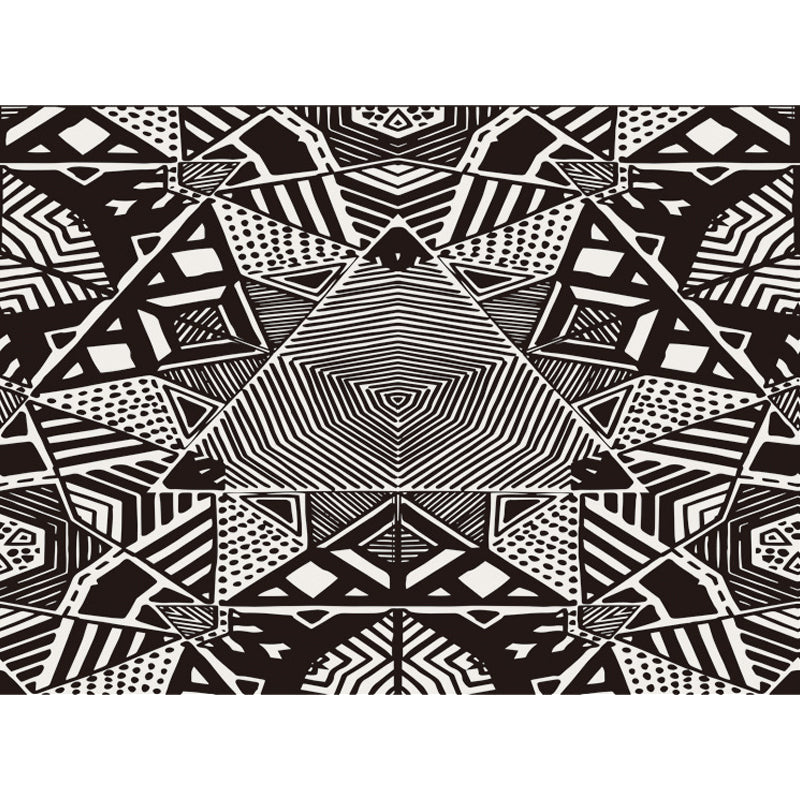 Nordic Modern Rug with Black Lines Dot Pattern Rug Polyester Machine Washable Rug for Home Decor | Bowlift