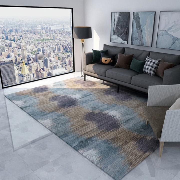 Minimalist Modern Rug in Brown and Pink Abstract Pattern Rug Polyester Pet-Friendly Rug for Home Decor | Bowlift