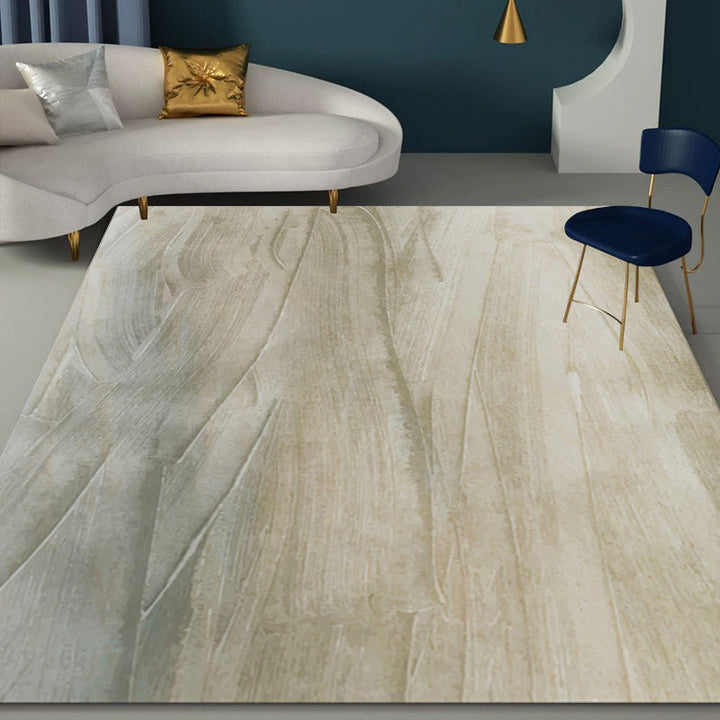 Modern living room rug in brown abstract print rug polyester machine washable non-slip area rug | Bowlift