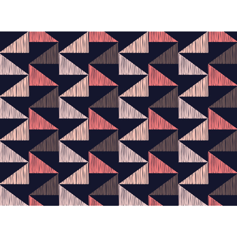 Black Bedroom Rug Modern Geometric Triangle Pattern Area Rug Polyester Stain Resistant Rug | Bowlift