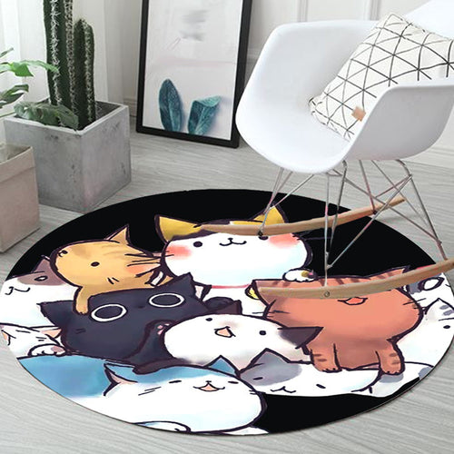 BowLift | Kids children's room carpet in black and white animal cat print carpet polyester non-slip back carpet