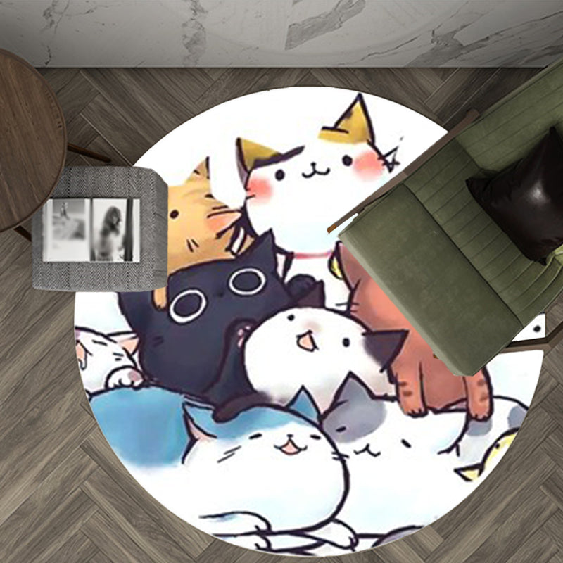 BowLift | Kids children's room carpet in black and white animal cat print carpet polyester non-slip back carpet