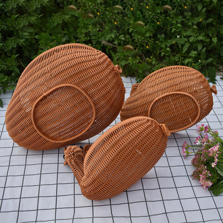 Decorative Woven Animal-Shaped Serving Tray Bowlift