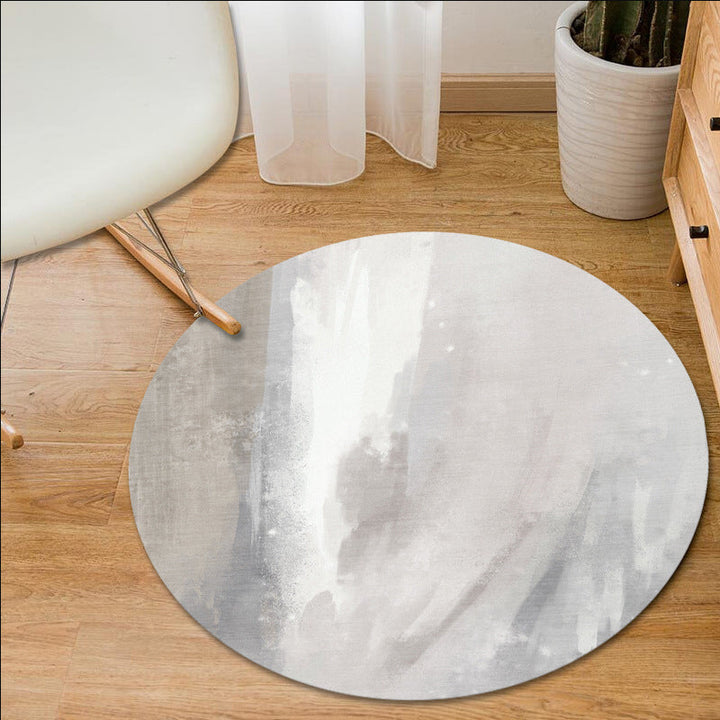 Simple modern rug in blue and green abstract oil painting pattern rug polyester machine washable flooring for home decor | Bowlift